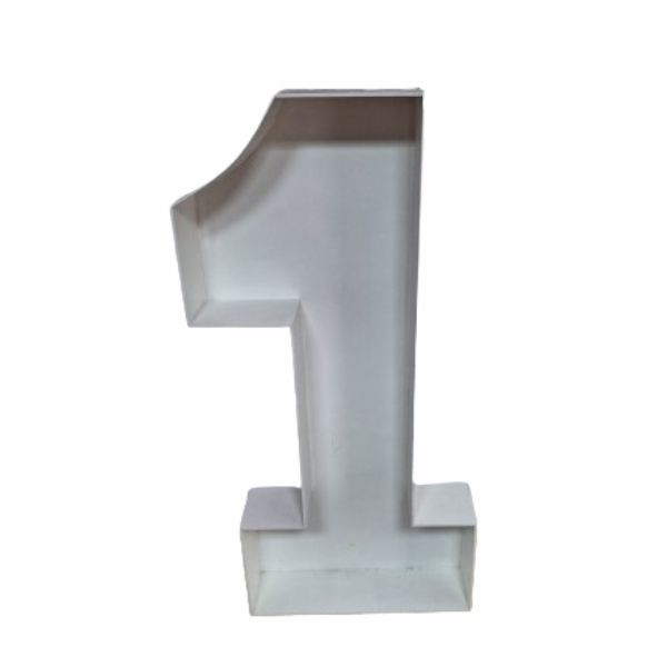 Numero 1 Branco em MDF 